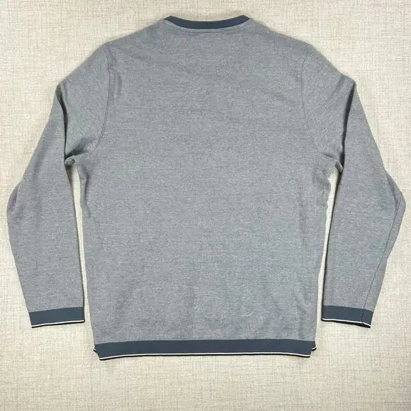 Untuckit Andrews Long Sleeve Crew Neck Shirt Mens XL Blue Soft Casual - Picture 3 of 7